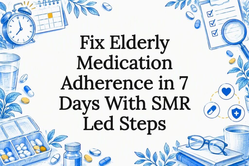 Decorative medication adherence title card illustration
